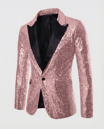 Herren Pailletten Blazer Glitzer