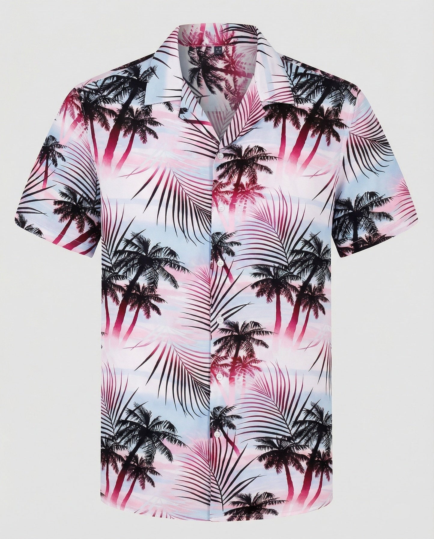 Herren Hawaiihemd Kurzarm Palmenprint