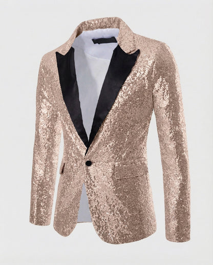 Herren Pailletten Blazer Glitzer