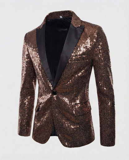 Herren Pailletten Blazer Glitzer