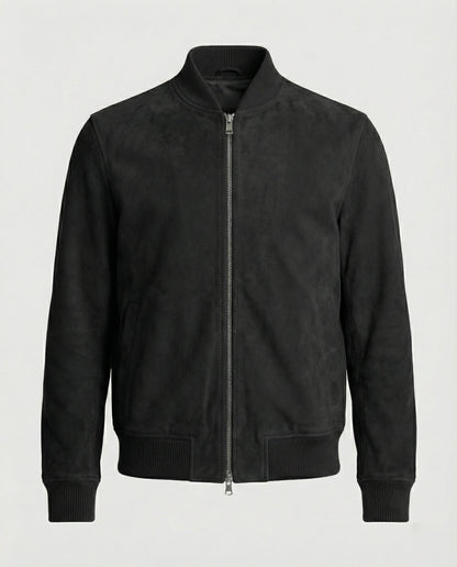 Herren Bomberjacke Lederoptik Kunstleder