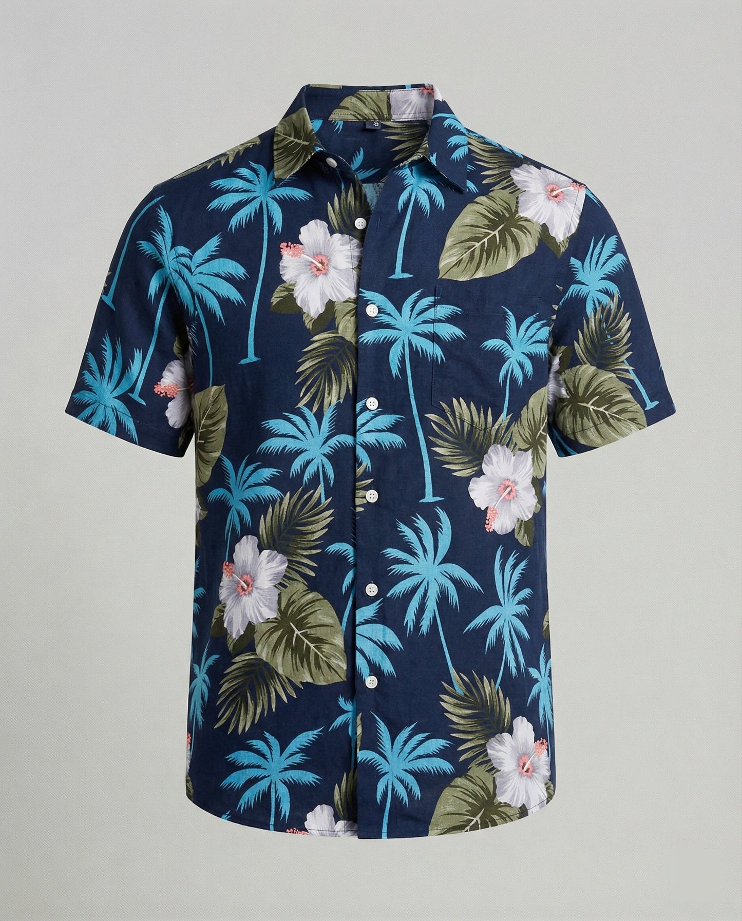 Herren Hawaiihemd Kurzarm Palmenprint