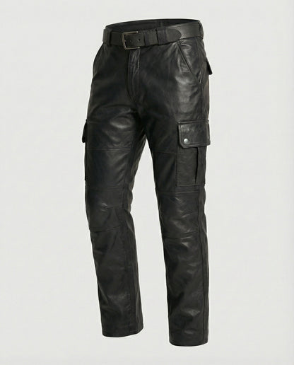 Herren Lederhose Cargo-Style mit Taschen
