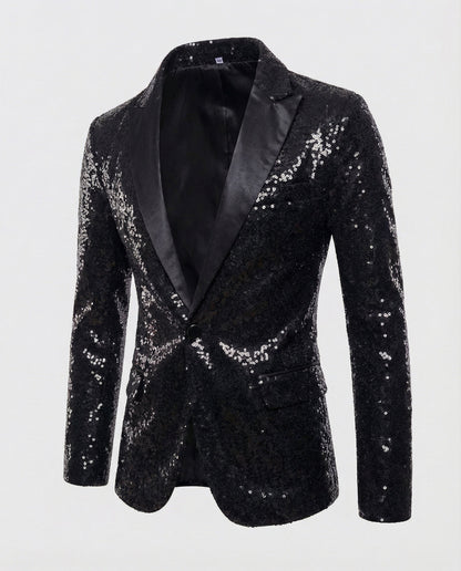 Herren Pailletten Blazer Glitzer