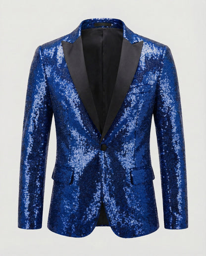 Norvielle Herren Blazer Pailletten Glänzend