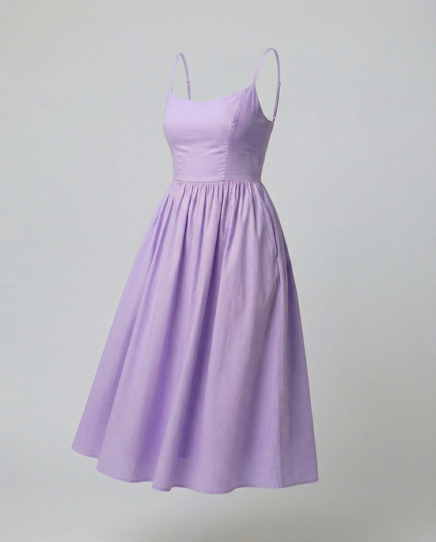 Einfaches Damenkleid U-Ausschnitt Strapsen