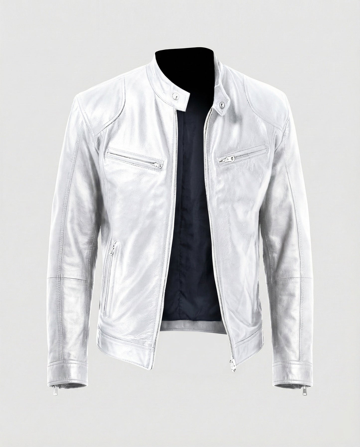 Herren Lederblouson Motorrad Ledermantel