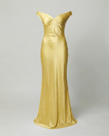 Damen Maxikleid Satin Elegant