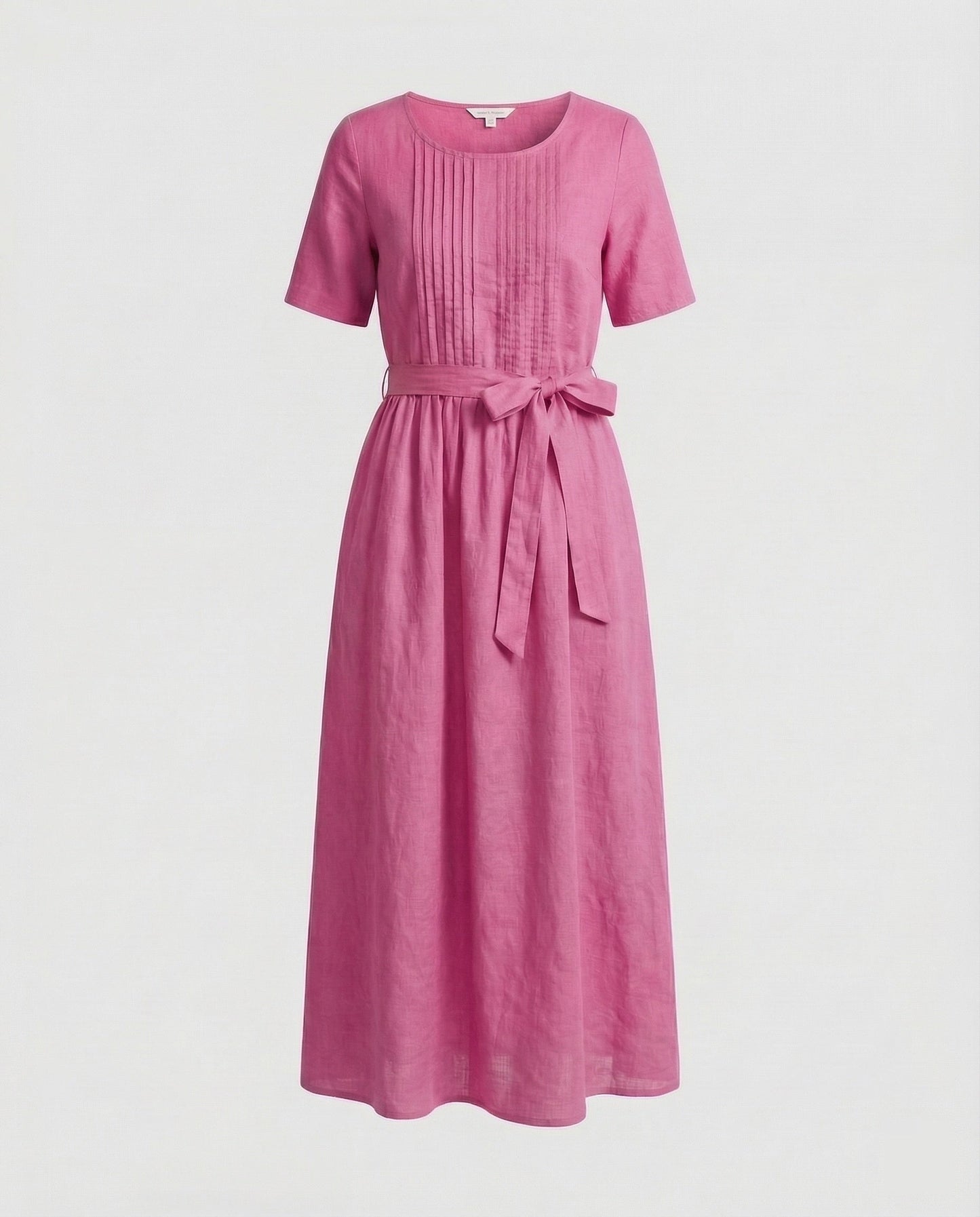 Damen Maxikleid Leinen mit Gürtel