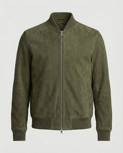 Herren Bomberjacke Lederoptik Kunstleder