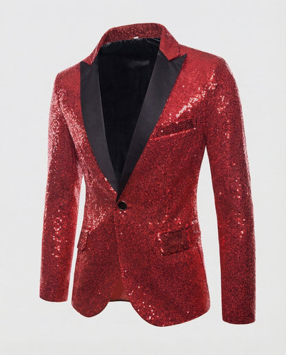 Herren Pailletten Blazer Glitzer