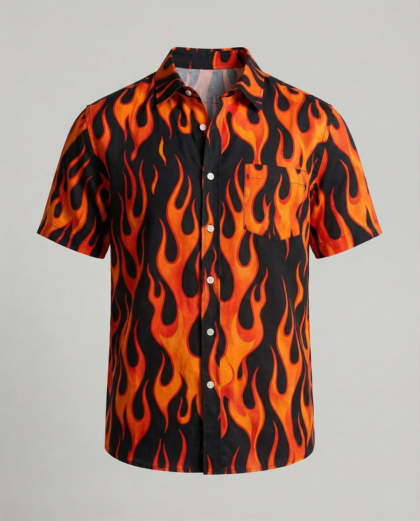 Herren Hawaiihemd Kurzarm Palmenprint