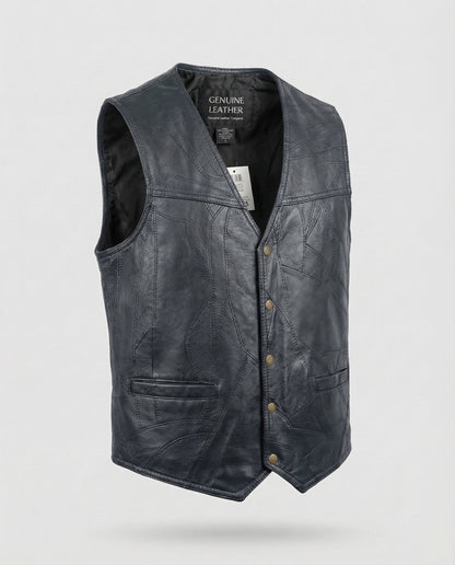 Herren Lederweste Biker Stil