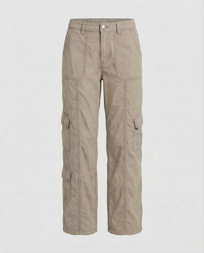 Damen Cargohose Tiefes Bein Ziernähte