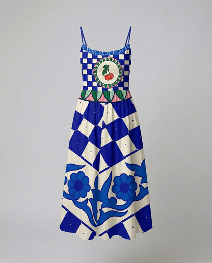 Einfaches Damenkleid U-Ausschnitt Strapsen