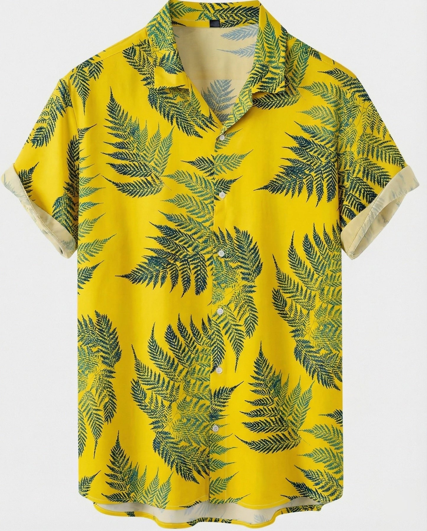 Herren Hawaiihemd Kurzarm Palmenprint