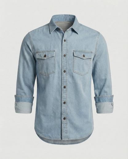 Herren Jeanshemd mit Brusttaschen Baumwolle