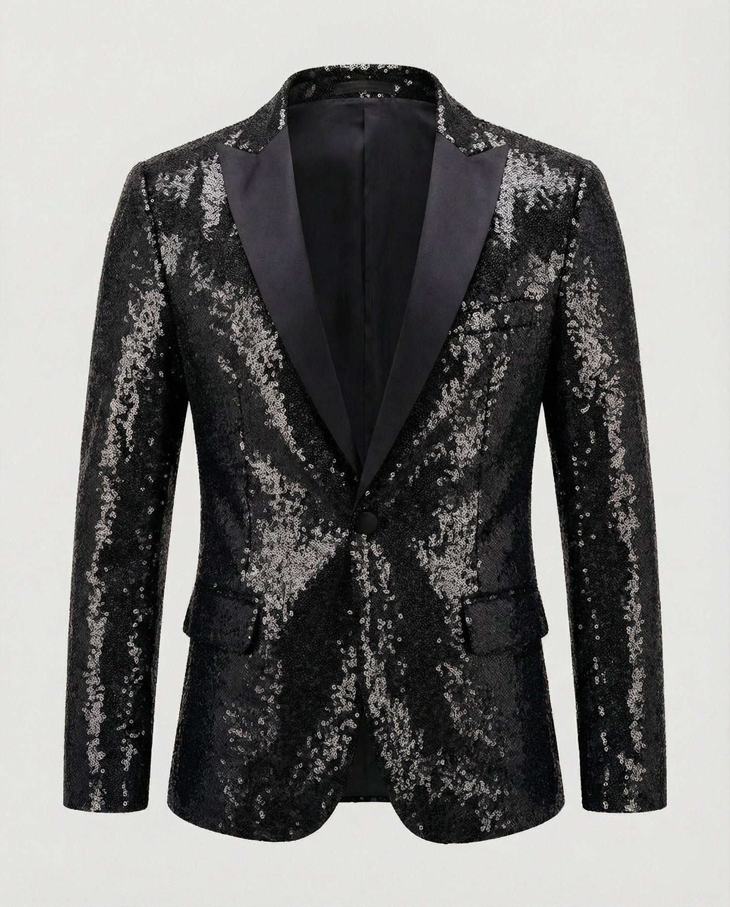 Norvielle Herren Blazer Pailletten Glänzend