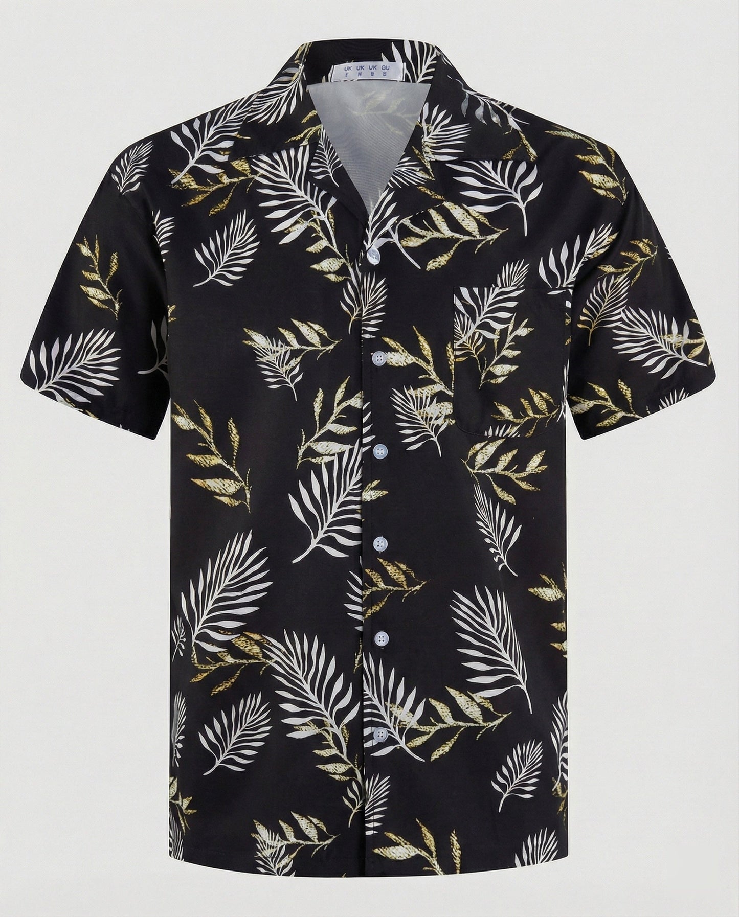 Herren Hawaiihemd Kurzarm Palmenprint