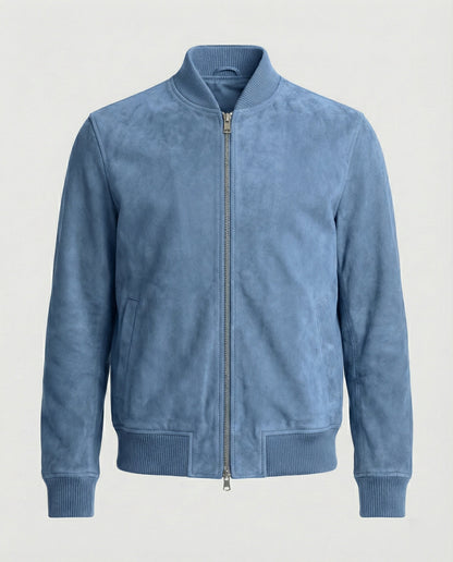Herren Bomberjacke Lederoptik Kunstleder