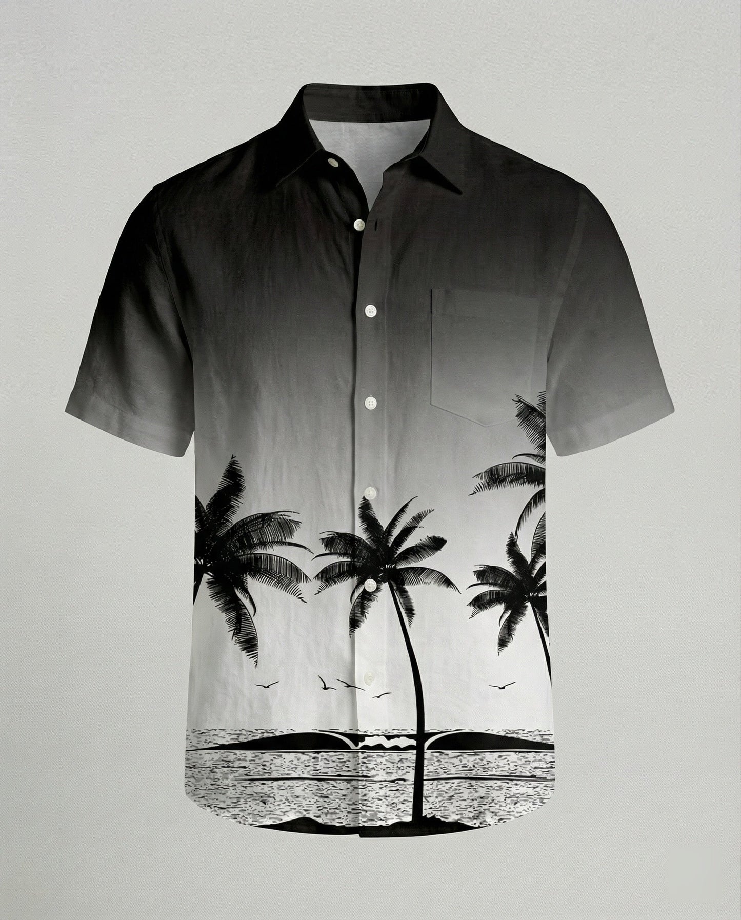 Herren Hawaiihemd Kurzarm Palmenprint