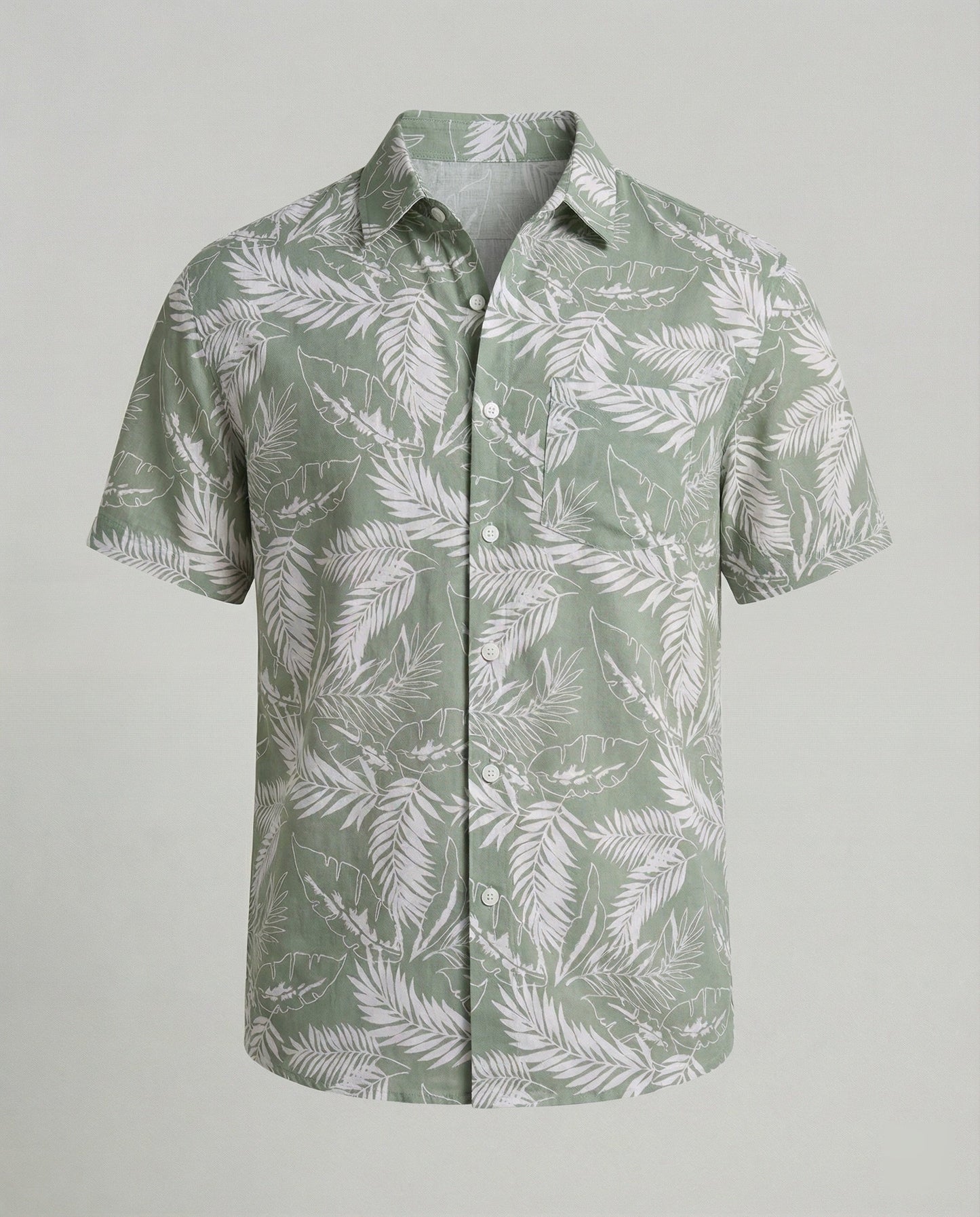 Herren Hawaiihemd Kurzarm Palmenprint