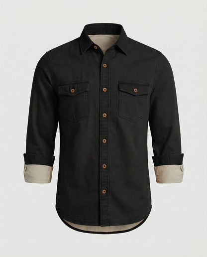 Herren Jeanshemd mit Brusttaschen Baumwolle