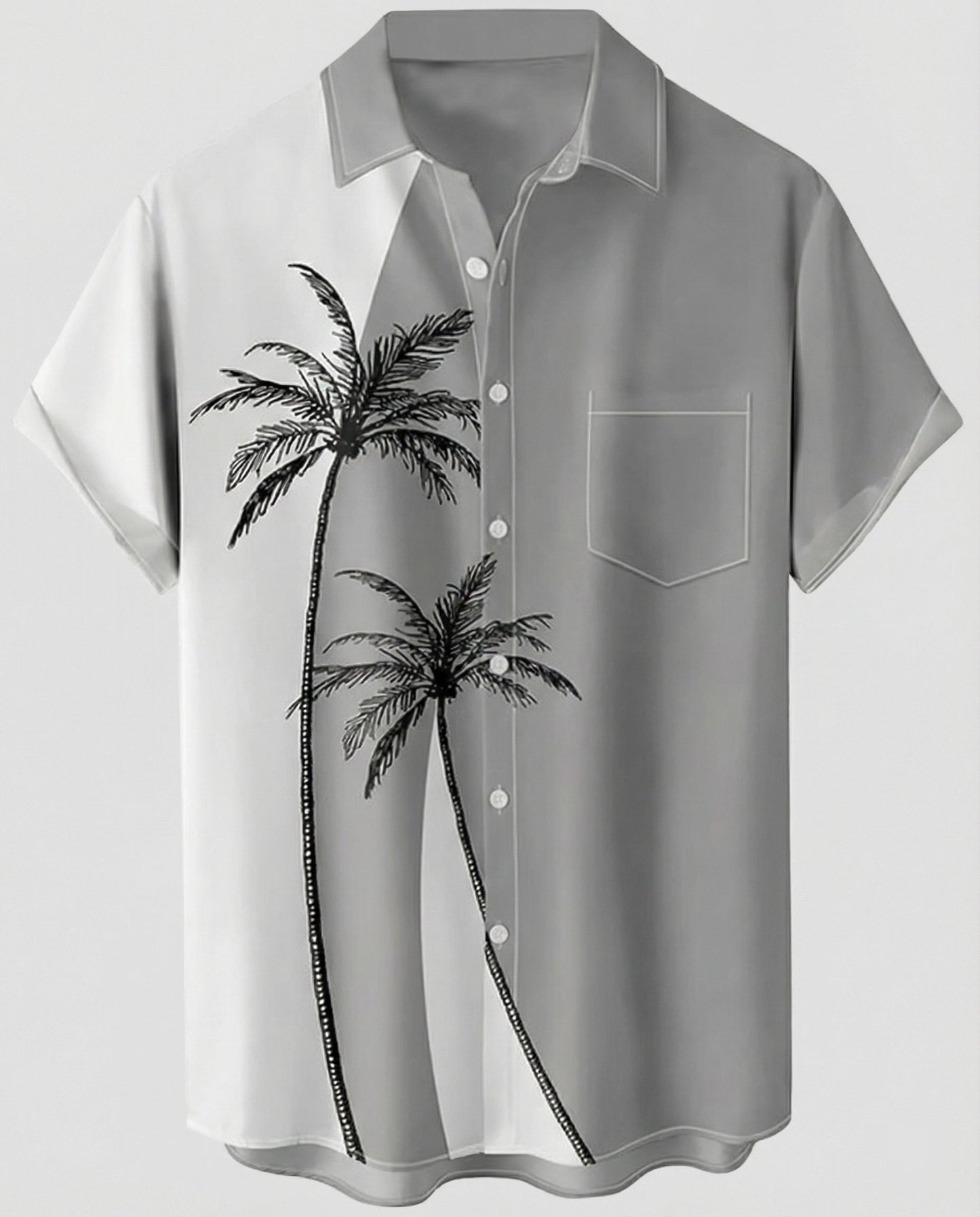 Herren Hawaiihemd Kurzarm Palmenprint