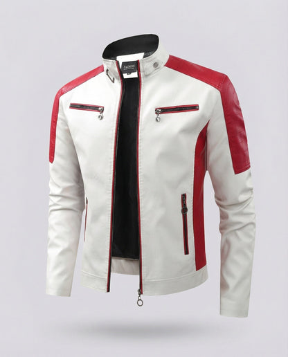 Herren Lederjacke Biker Stil