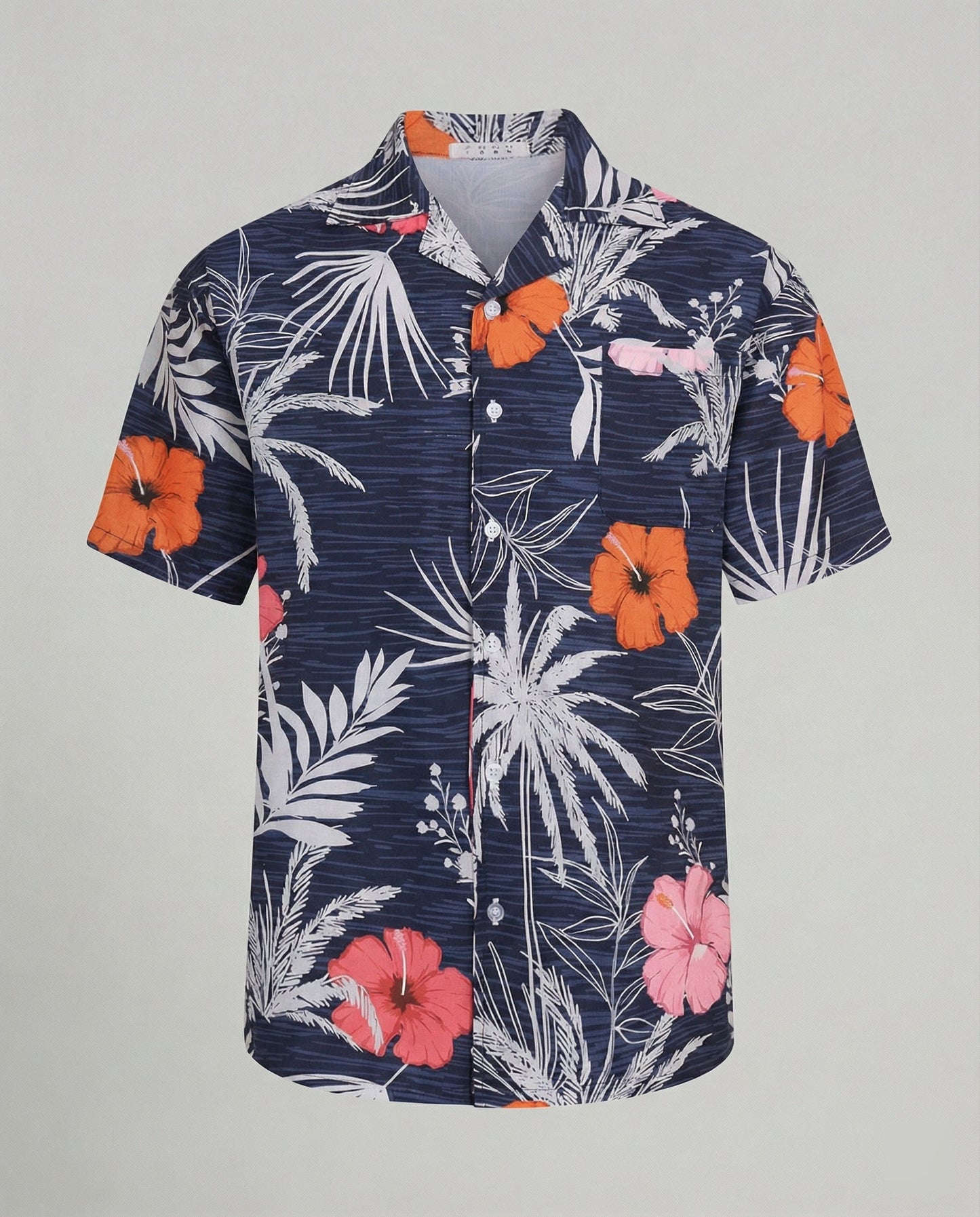 Herren Hawaiihemd Kurzarm Palmenprint