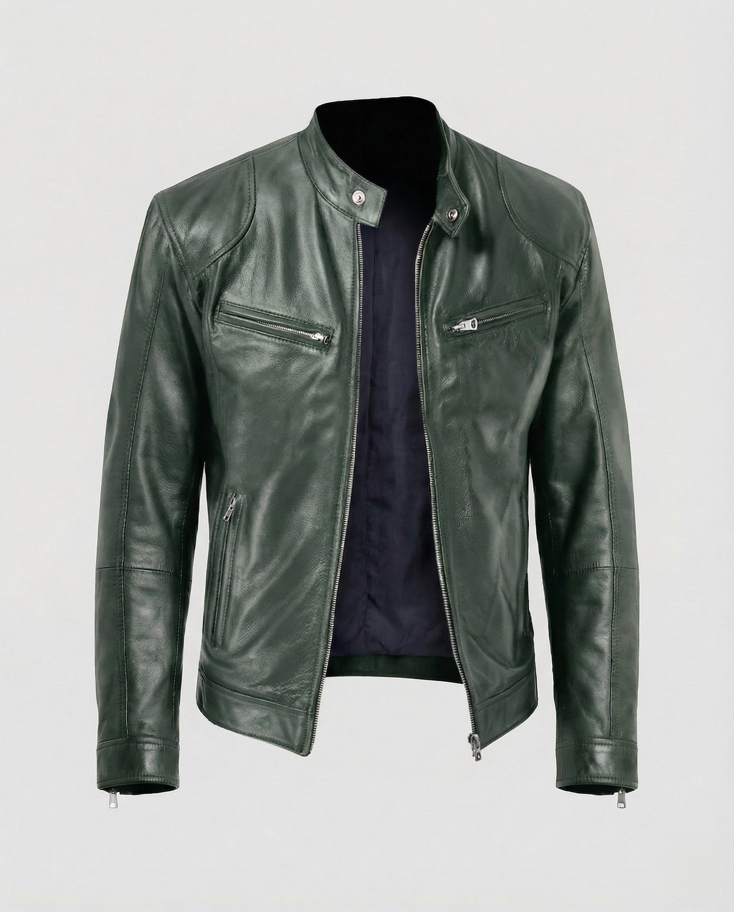 Herren Lederblouson Motorrad Ledermantel