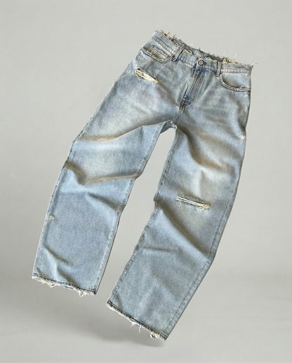 Herren Baggy Jeans Denim Weite Passform Lässig