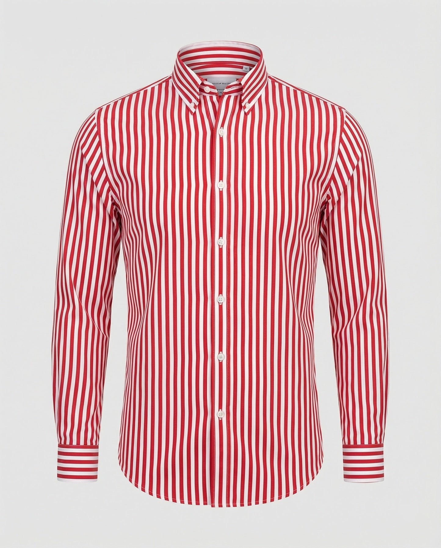 Herren Hemd Gestreift Elegant Baumwolle Weiss