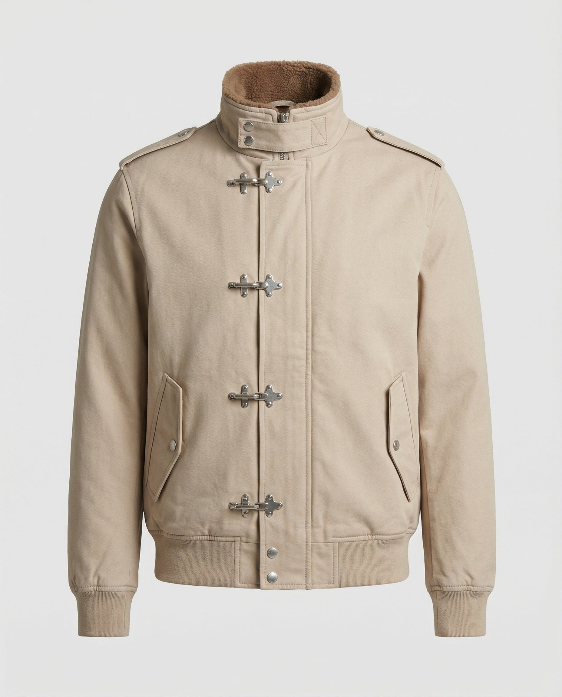 Herren Canvasjacke Teddykragen Schwarz - Norvielle