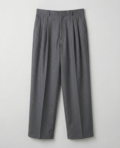 Herren Bundfaltenhose Weite Bein Freizeit