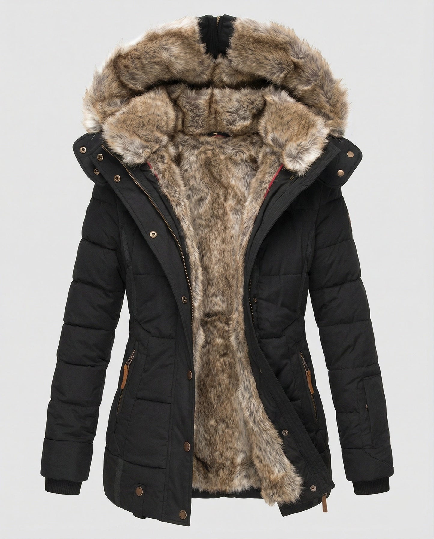 Norvielle Damen Winterjacke Wasserdicht Innenfutter Kapuze