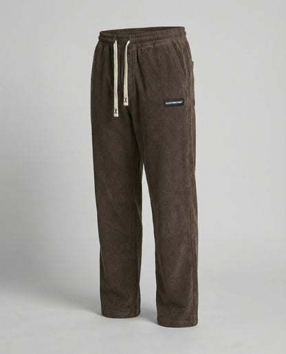 Herren Cordhose Weit Kordelzug Beige - Norvielle