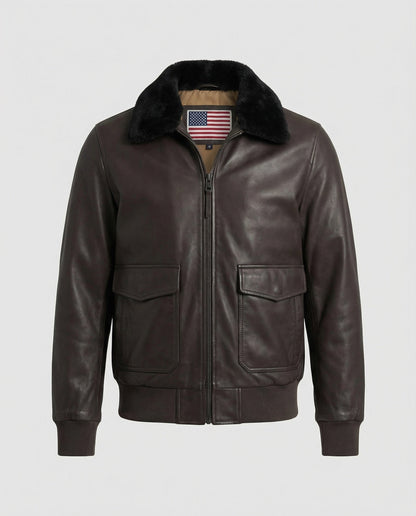 Herren Lederjacke Kunstpelz Futter