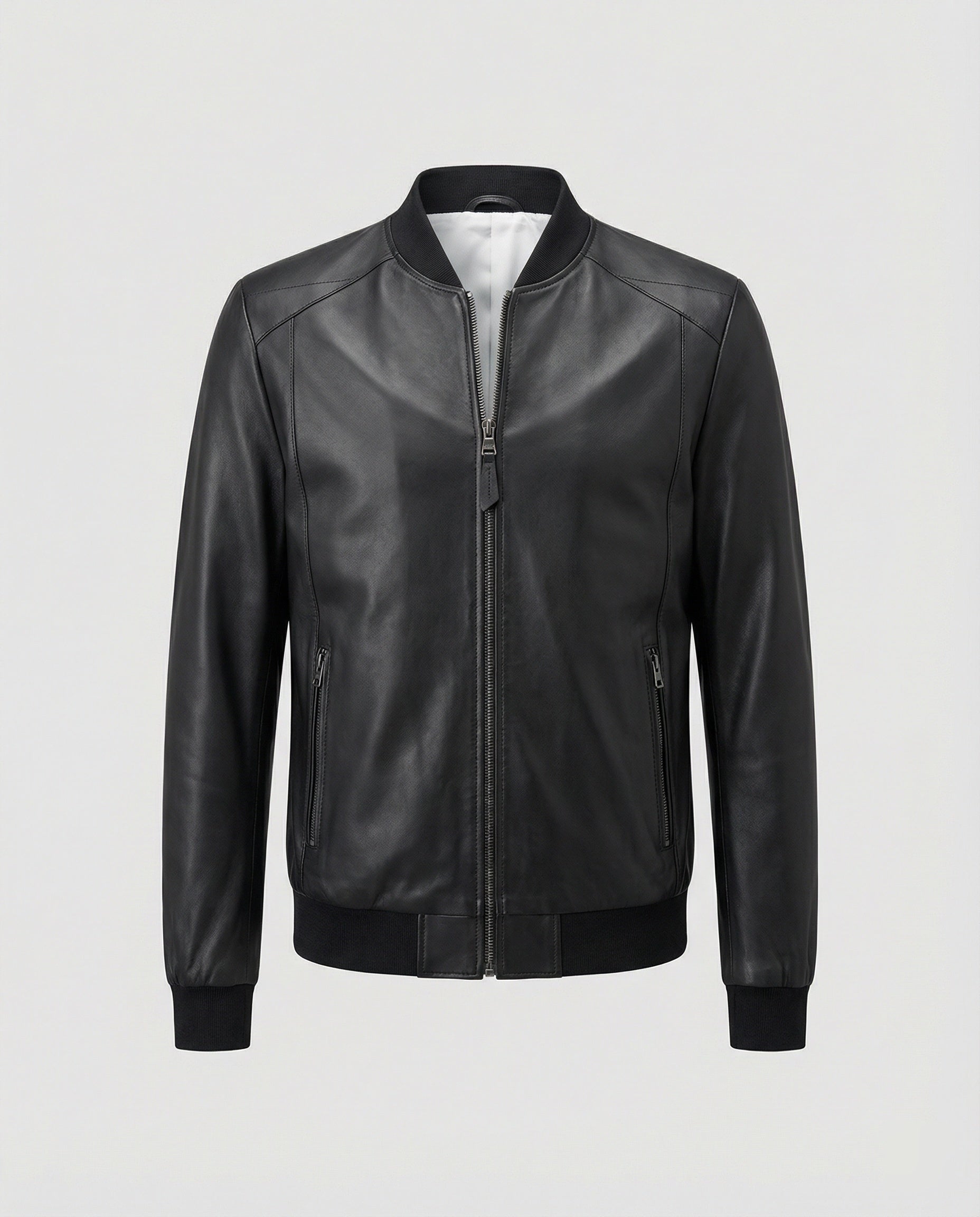 Herren Lederbomberjacke Schwarz - Norvielle