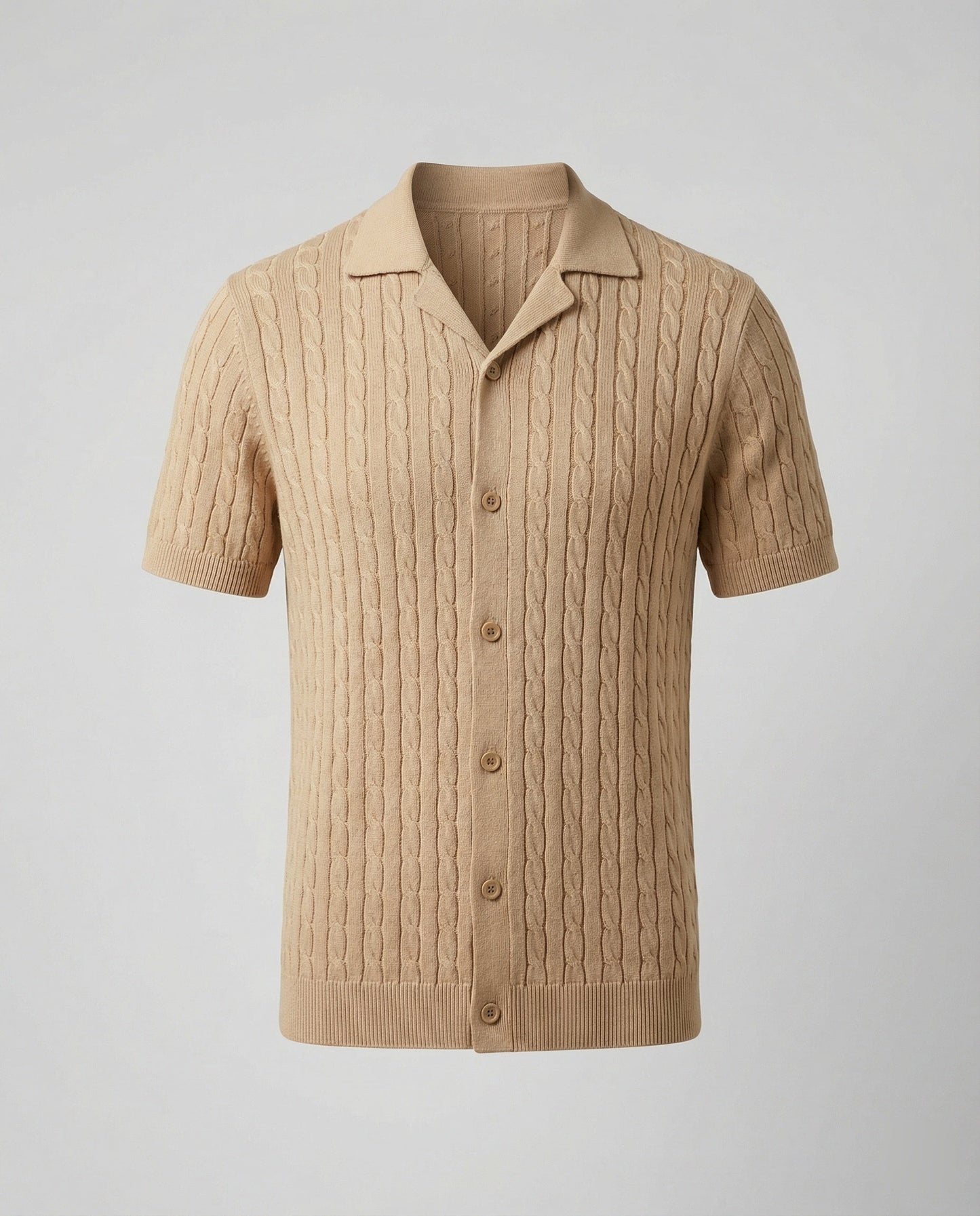 Herren Kurzarm Strickhemd