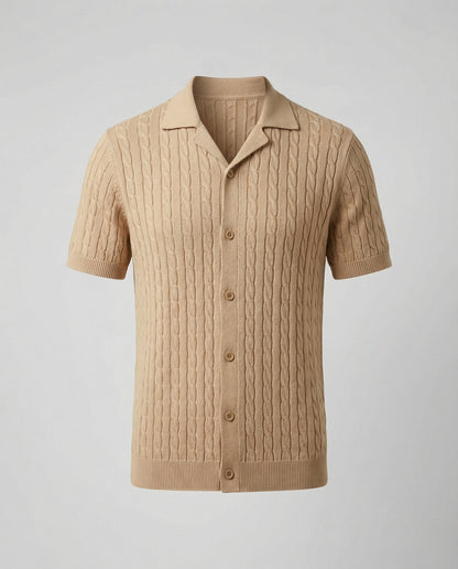 Herren Kurzarm Strickhemd