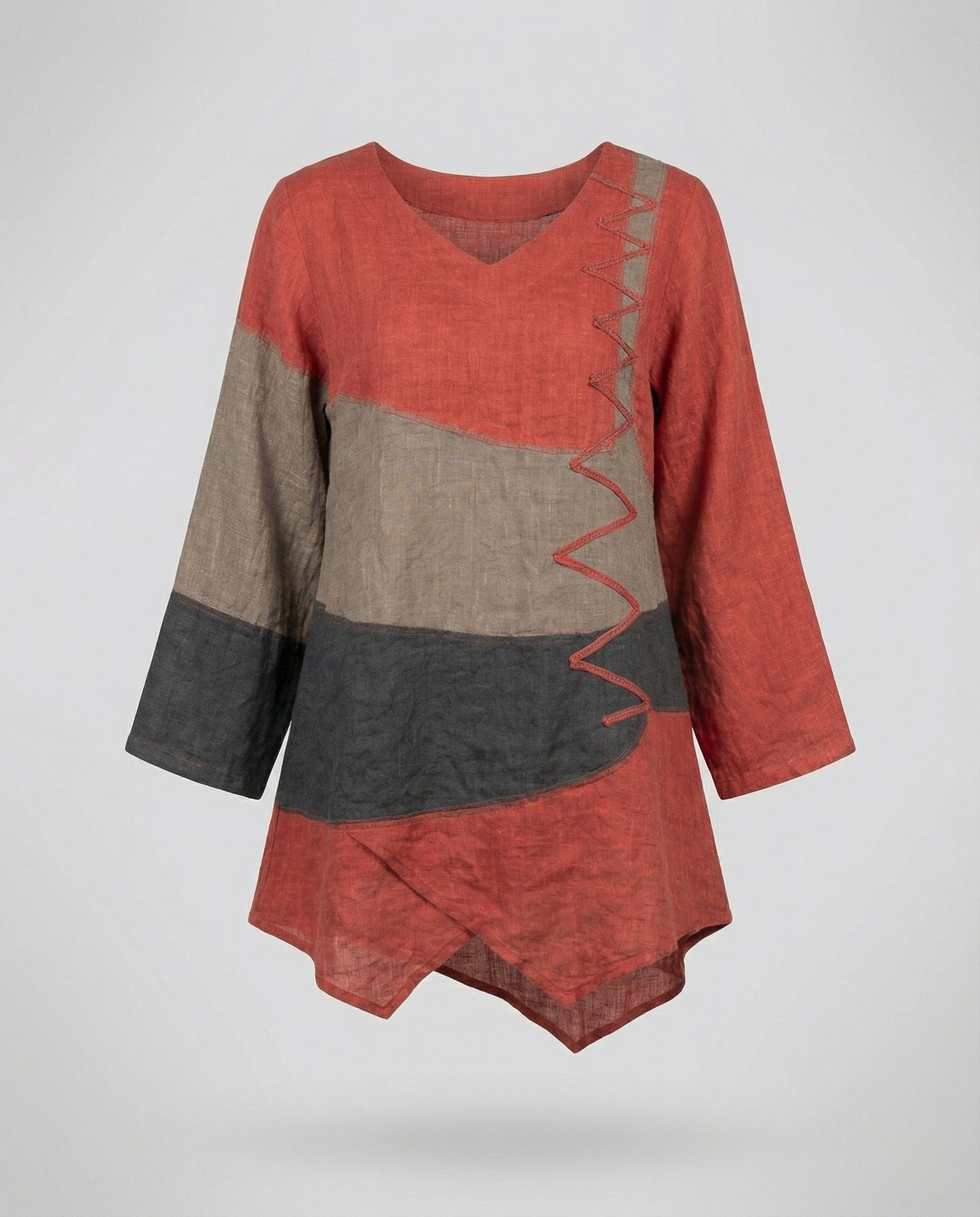 Damenbluse Dreifarbig Modisch