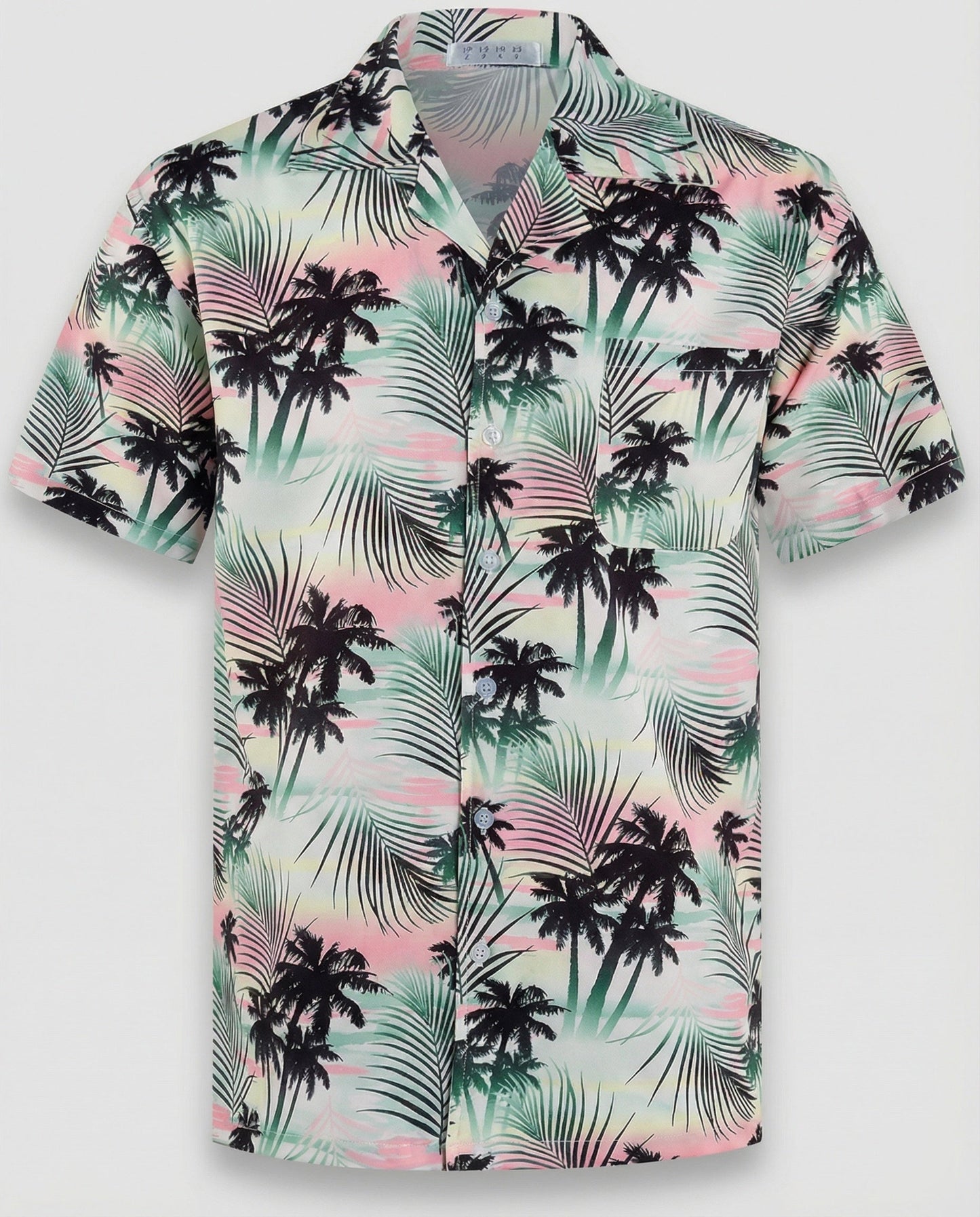 Herren Hawaiihemd Kurzarm Palmenprint