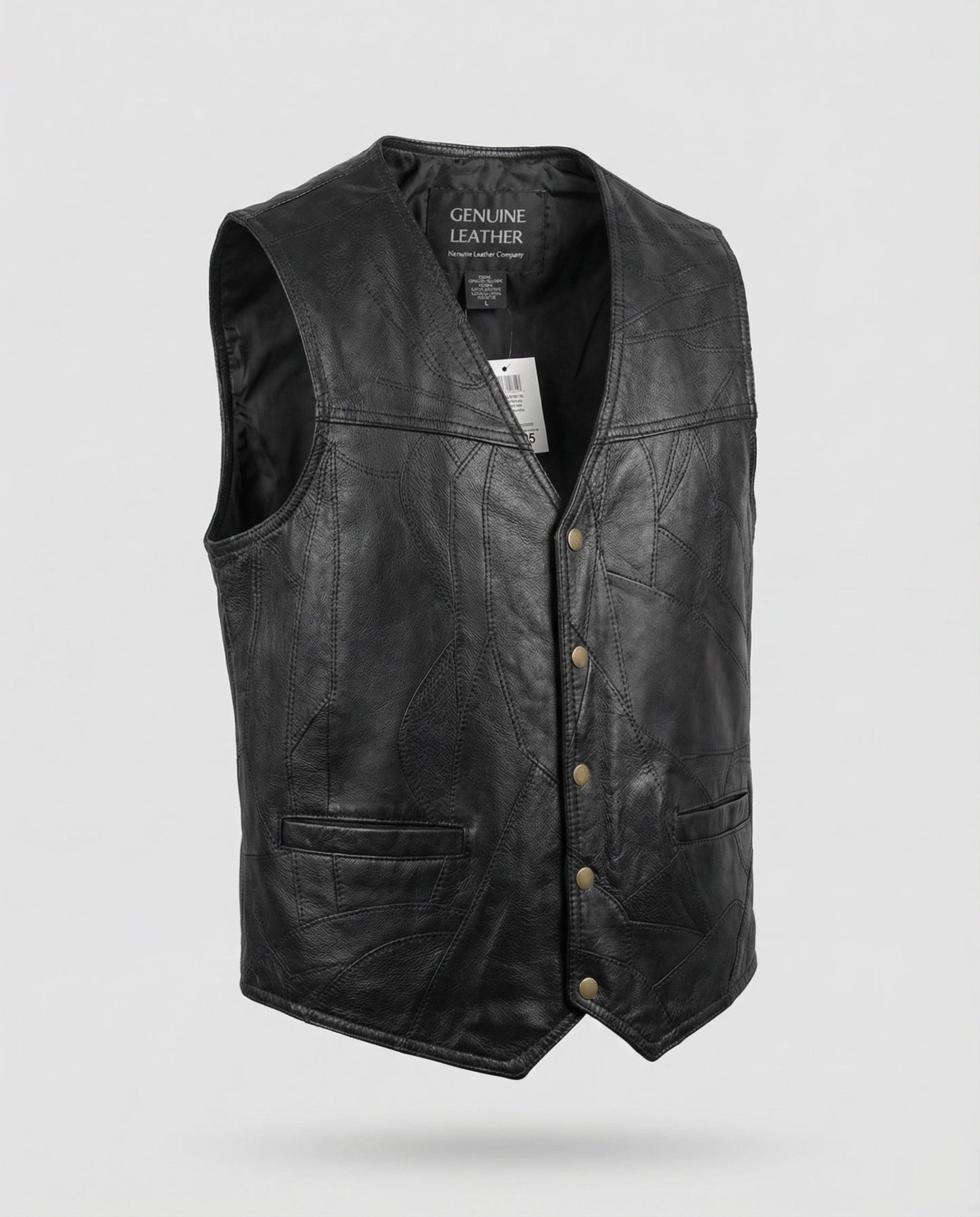 Herren Lederweste Biker Stil