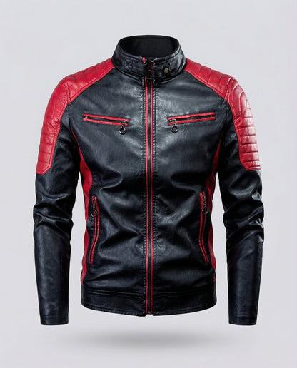 Herren Lederjacke Biker Stil