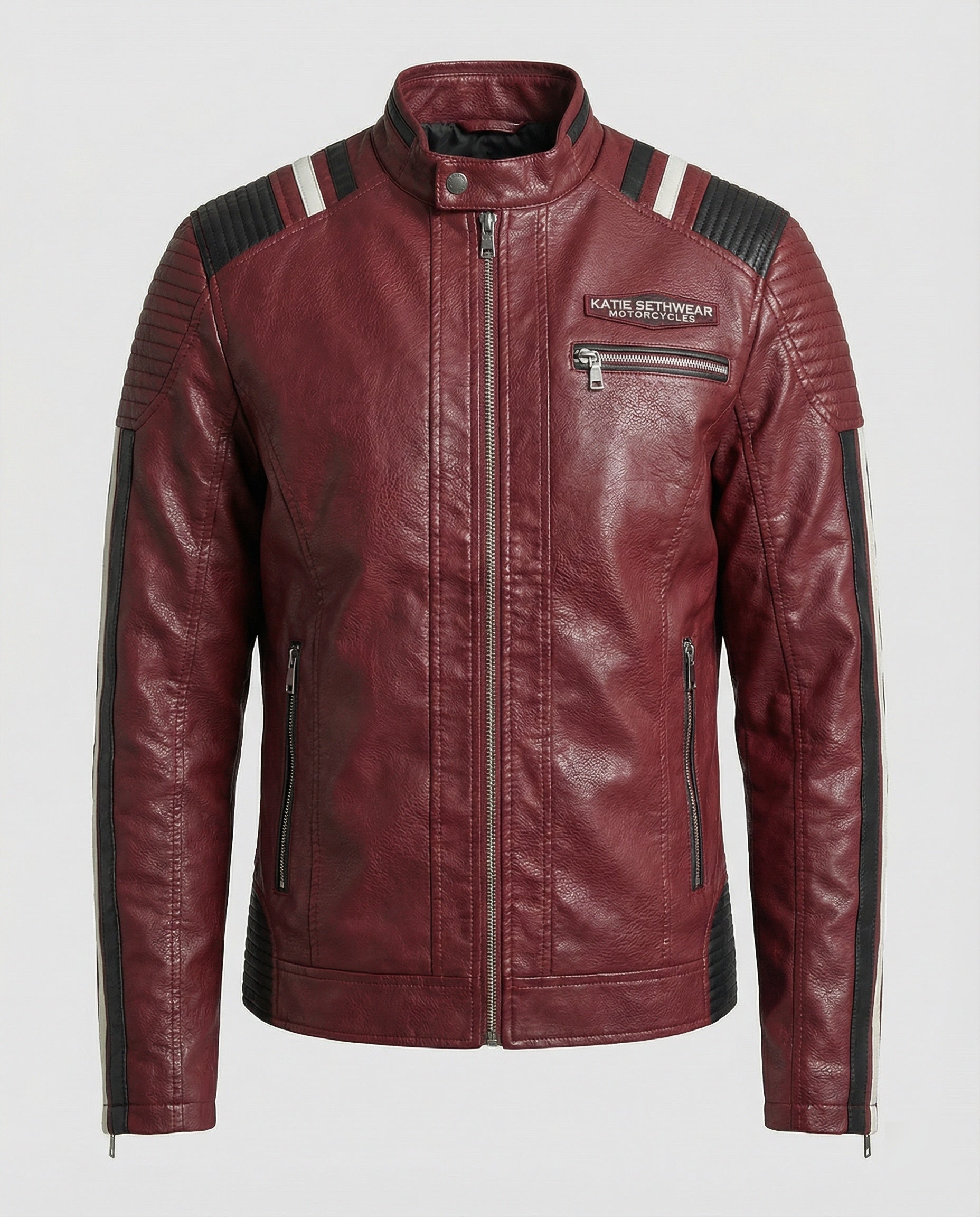 Herren Lederjacke Biker Leder Schwarz - Norvielle
