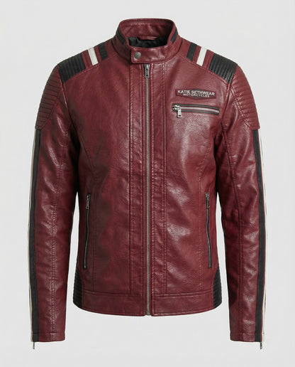 Herren Lederjacke Biker Leder Schwarz - Norvielle