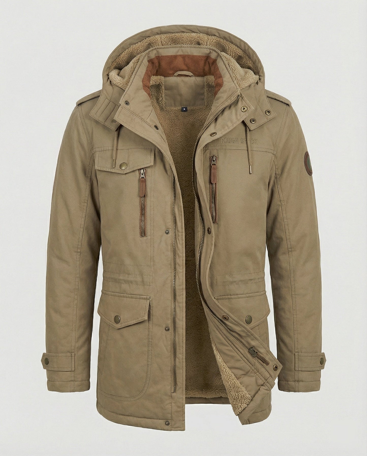 Herren Gepolsterte Lederjacke