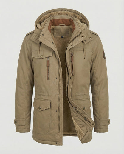Herren Gepolsterte Lederjacke