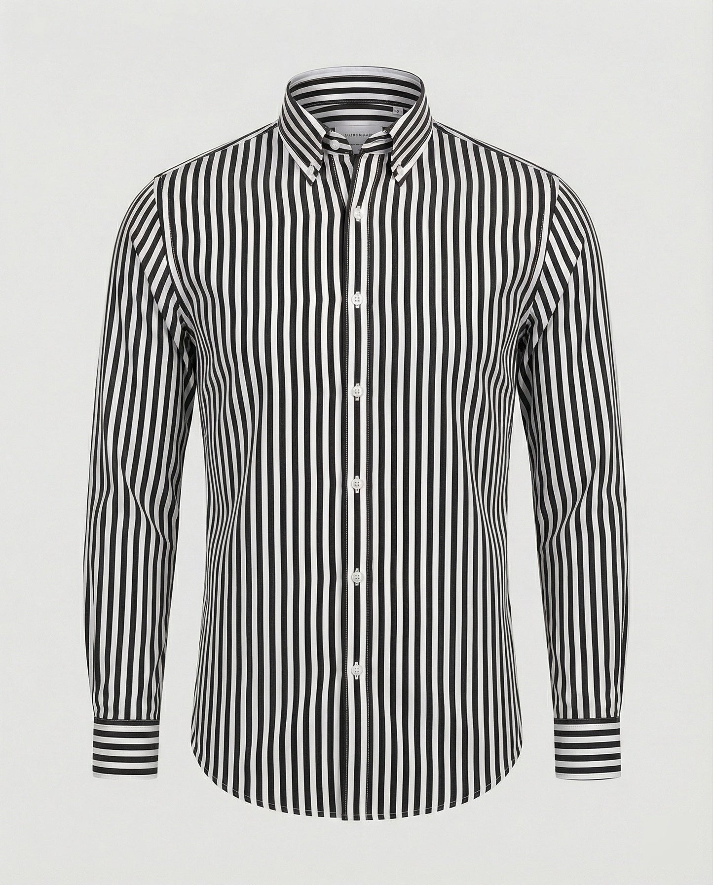 Herren Hemd Gestreift Elegant Baumwolle Weiss